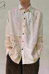 AVIVA JIFEI XUE Ancient Constellation Embroidered Patchwork White Shirt S22-ELSS